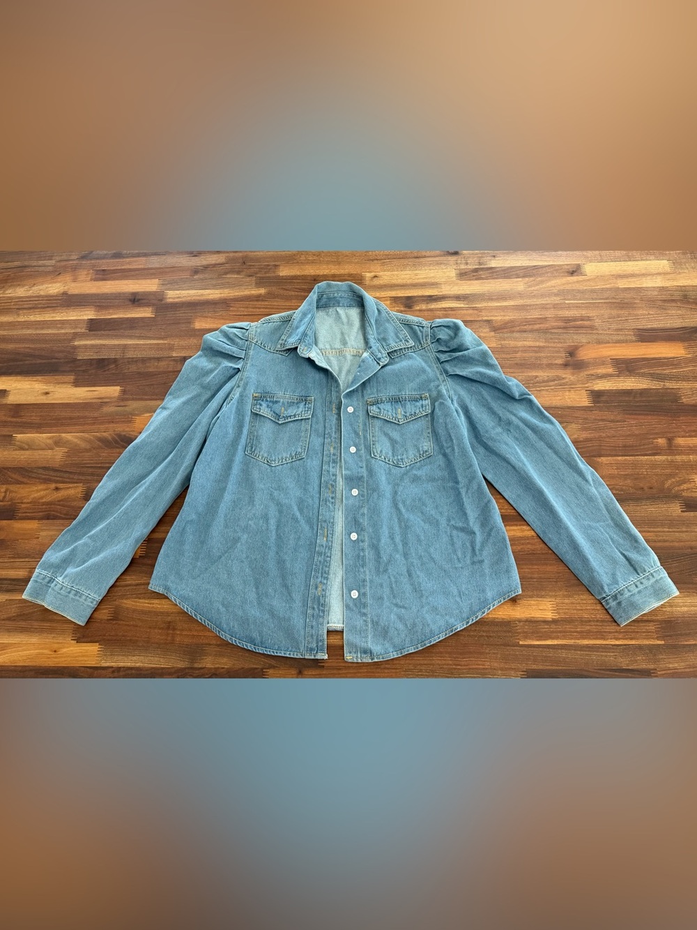 SHEIN Light Blue Denim Shirt Jacket Shacket